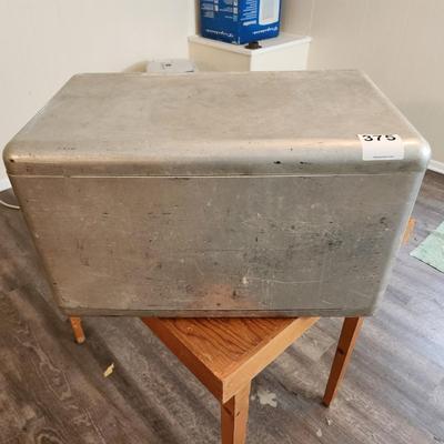 Vintage Aluminum Camping Cooler & 3 Folding Camp Seats Chair