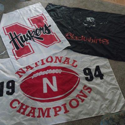 HUSKERS-BLACKSHIRTS AND NATIONAL CHAMPIONS FLAG