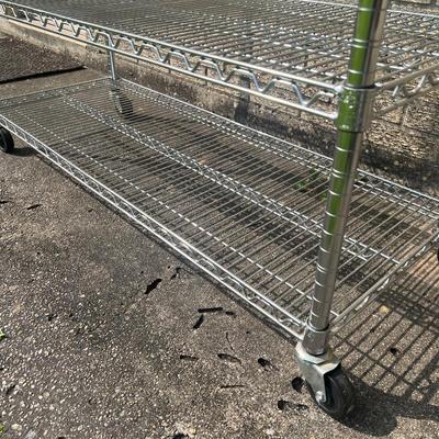 Metal Shelf with Locking Wheels