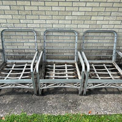 Vintage Aluminum Patio Chairs Set of 3