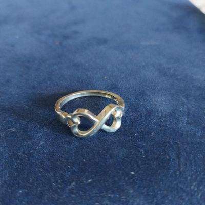 TWO 925 SILVER RINGS SIZE 5
