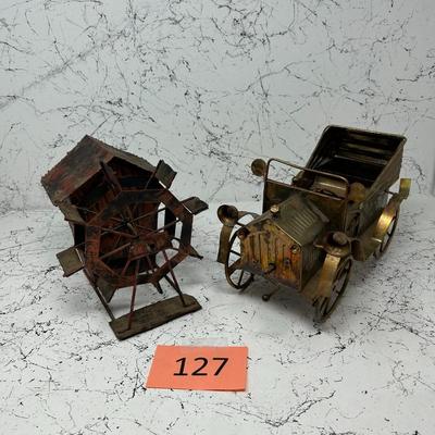 Vintage Copper Wind up Musical Figures #3