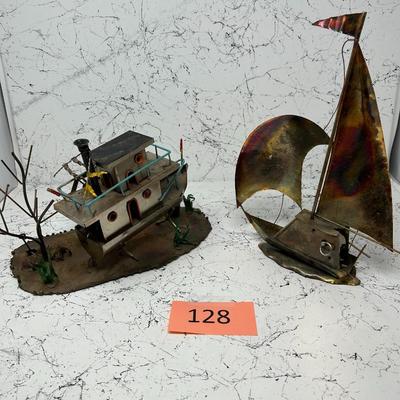 Vintage Copper Wind up Musical Figures #4