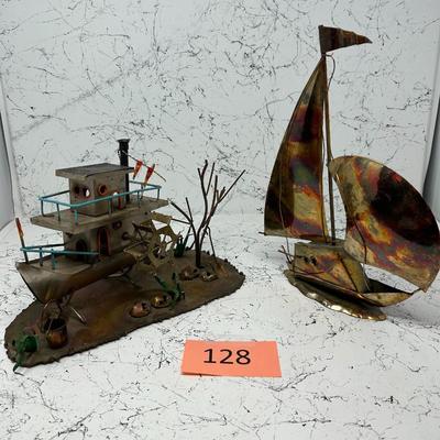 Vintage Copper Wind up Musical Figures #4