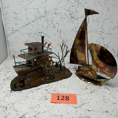 Vintage Copper Wind up Musical Figures #4