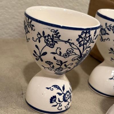 Lot of Blue & White Egg cups