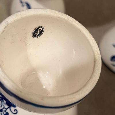 Lot of Blue & White Egg cups