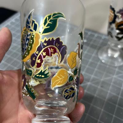 Nobel Excellence Hand Painted Glass Tumblers (4) 