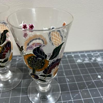 Nobel Excellence Hand Painted Glass Tumblers (4) 