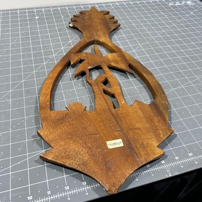 Hula Girl Pineapple Plaque