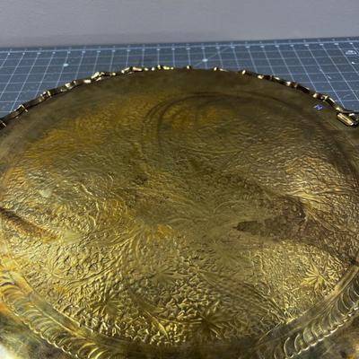 Brass Platter  and wall hanging 