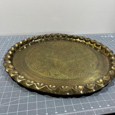 Brass Platter  and wall hanging 