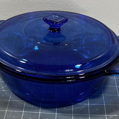 Anchor Hocking Blue Glass Casserole Dish 1-1/2 Quart
