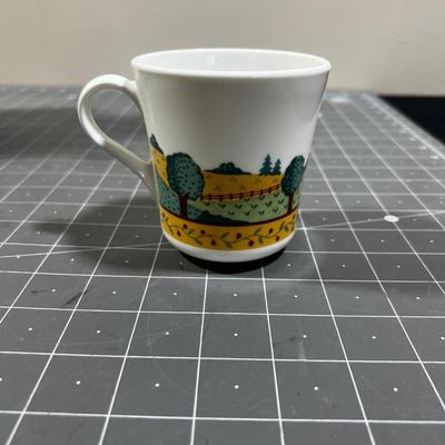 Corning Cup Set with Trees on a Cup Tree 