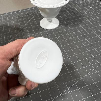 3 pieces of MILK Glass 