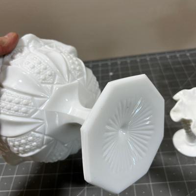 3 pieces of MILK Glass 