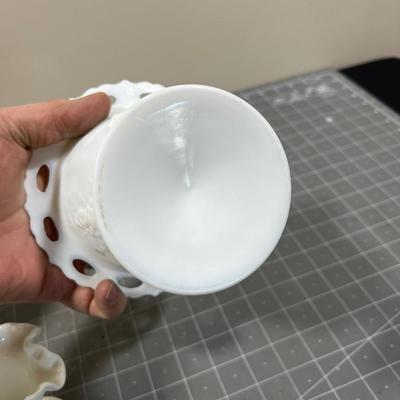 3 pieces of MILK Glass 
