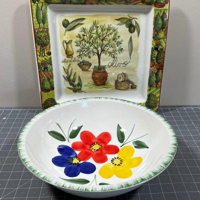 Serving Tray and Spaghetti Bowl  