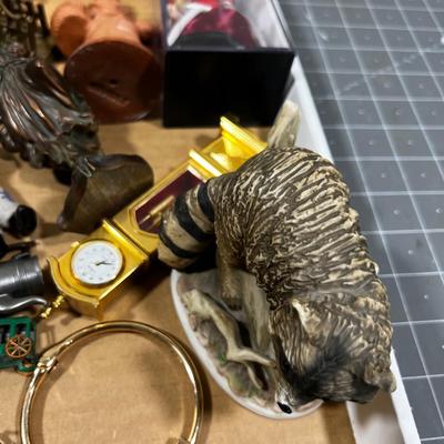 Another Tray of Mixed Miniatures. Racoon, Lion, Belt Buckle etc.