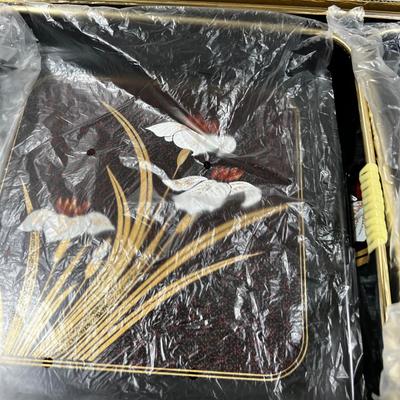 Still in the Box, NEW, Nested Lacquer Trays VINTAGE