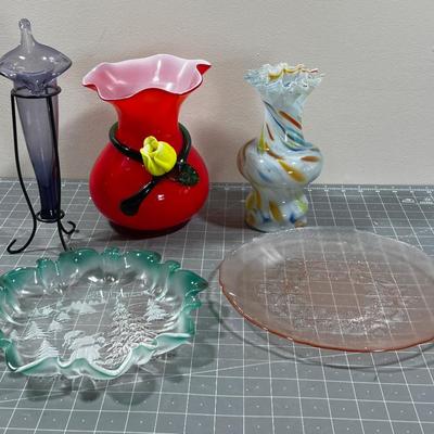 Glass Vases, Plates etc.