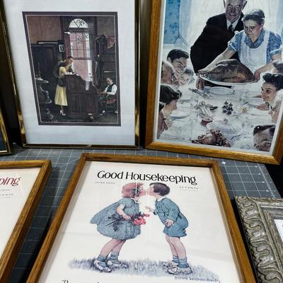 Stack of Picture Prints; Norman Rockwell etc.