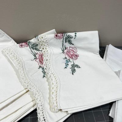 Hand Embroidered Pillowcases 6 sets