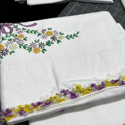 Hand Embroidered Pillowcases 6 sets