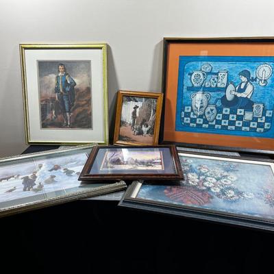 Grouping of Art Prints Framed 