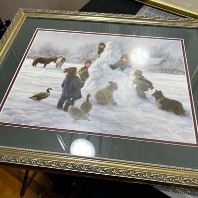 Grouping of Art Prints Framed 