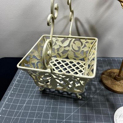 Light Metal: Candelabra, Basket, Towel Holder etc.