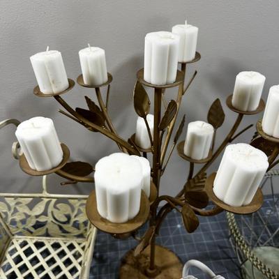 Light Metal: Candelabra, Basket, Towel Holder etc.