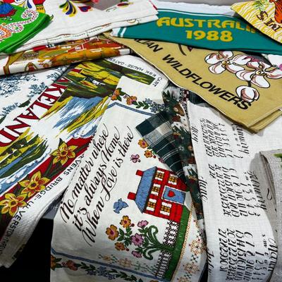 Big lot of Linen Tea Towels and Calendars