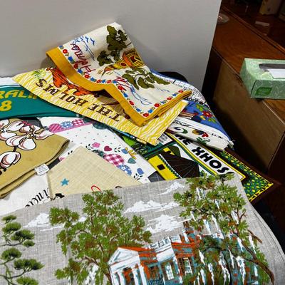 Big lot of Linen Tea Towels and Calendars