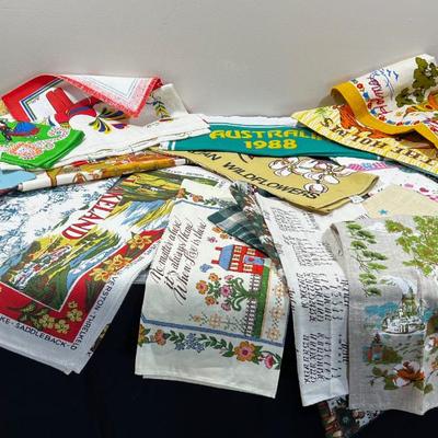 Big lot of Linen Tea Towels and Calendars