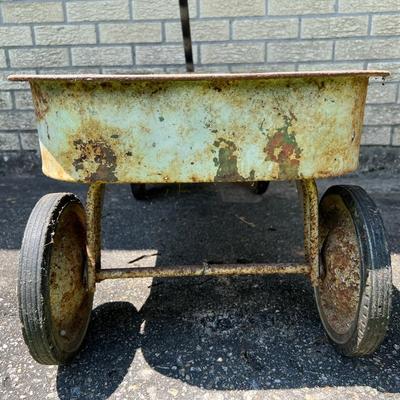 Vintage Wagon Rusty Yard Art
