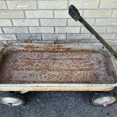 Vintage Wagon Rusty Yard Art