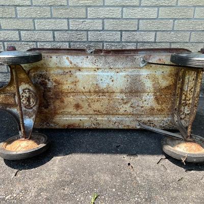 Vintage Wagon Rusty Yard Art