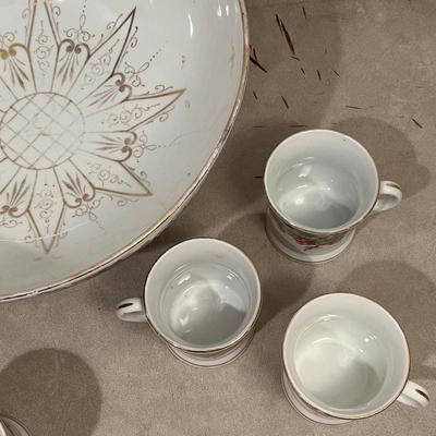 Antique Tom & Jerry Punch Bowl Set