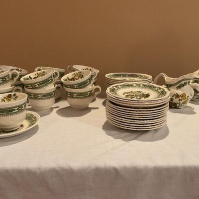 Masonâ€™s â€œManchuâ€ Green Ironstone China Set