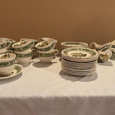 Masonâ€™s â€œManchuâ€ Green Ironstone China Set