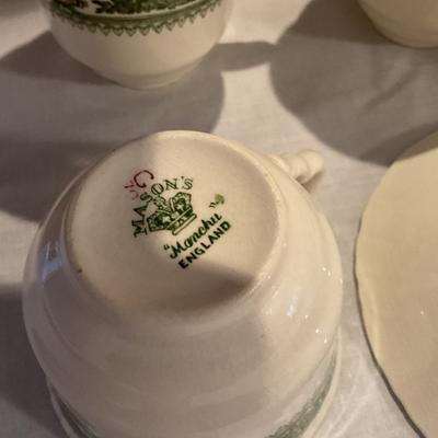 Masonâ€™s â€œManchuâ€ Green Ironstone China Set