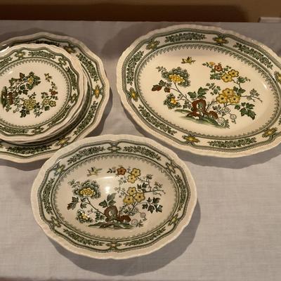 Masonâ€™s â€œManchuâ€ Green Ironstone China Set