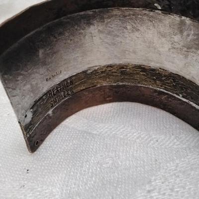 Heather Smotzer Custom Made Hammered And Designed 925/Copper Cuff 2.25" Bracelet