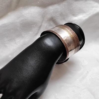 Heather Smotzer Custom Made Hammered And Designed 925/Copper Cuff 2.25" Bracelet