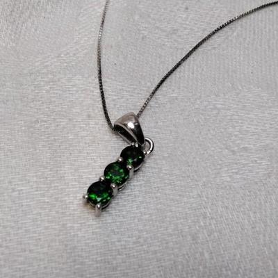 The Genuine Gemstone Channel (England) Peridot 18" 925 Necklace