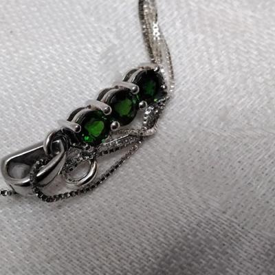 The Genuine Gemstone Channel (England) Peridot 18" 925 Necklace