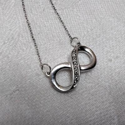 Vintage Diamond Eternity Necklace MSCO 18" 925 Necklace