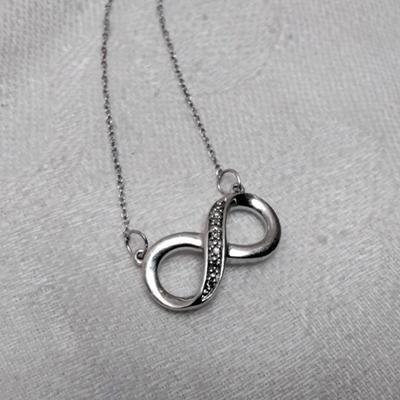 Vintage Diamond Eternity Necklace MSCO 18" 925 Necklace