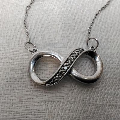 Vintage Diamond Eternity Necklace MSCO 18" 925 Necklace